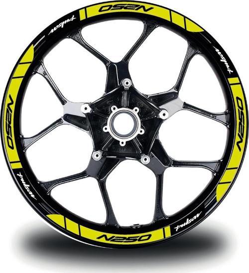 Bajaj N250 Jant Sticker Baskılı Neon Yeşil (Sarı) Etiket Modeli