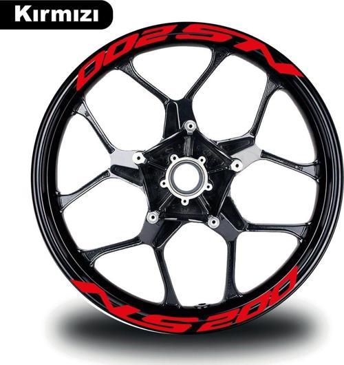 Bajaj Pulsar NS 200 Yazılı 8 Li Jant İçi Yazı Sticker Kırmızı
