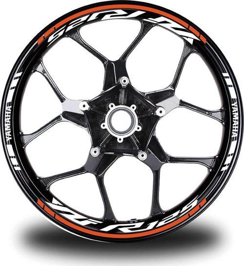 Turuncu Yamaha YZF R125 Takım Jant Sticker Etiket