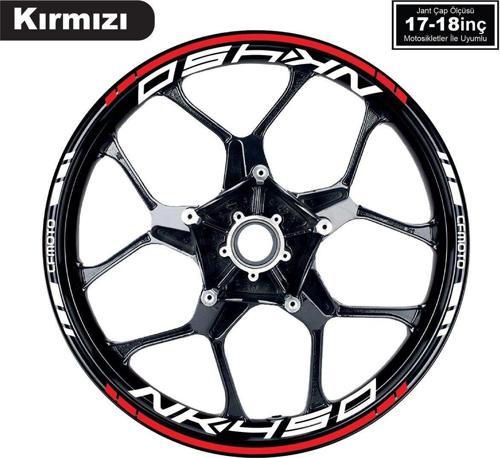 Kırmızı CFMOTO 450NK Motosiklet Jant Sticker Etiket Modeli İç & Dış Takım