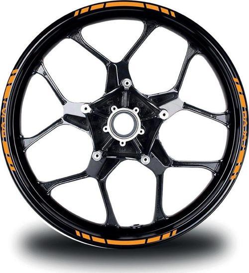 Bajaj Yazılı Kısa Yazısız Kısa Dış Şerit 16'lı Tek Renk Jant Sticker Modeli