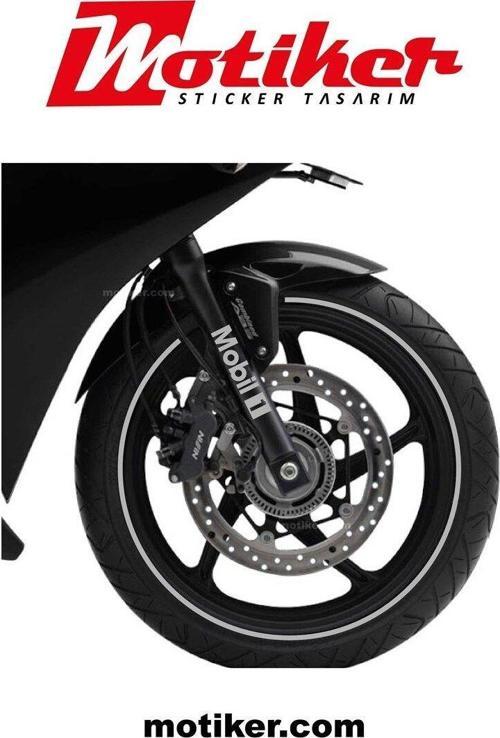 Mobil 1 Motosiklet Amortisör Gri Sticker Etiket