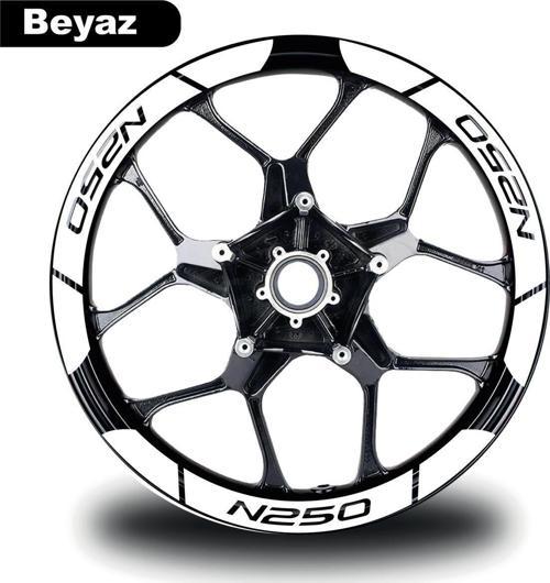 Beyaz Bajaj N250 Geniş Jant Sticker Etiket Modeli