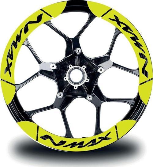 YAMAHA Nmax İç & Dış Jant Sticker Etiket Modeli Neon Sarı (Yeşil)