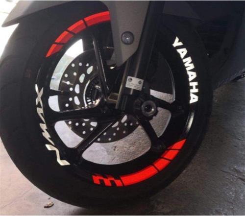 Yamaha NMAX Yazılı Kırmızı Beyaz Jant Sticker Etiket Modeli