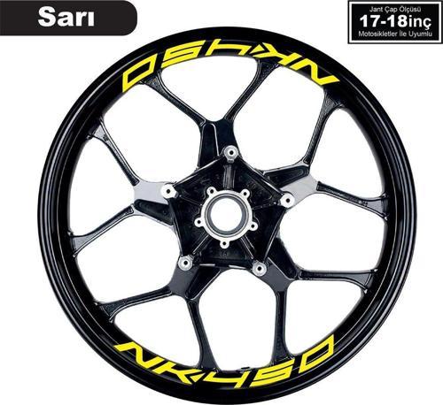 Sarı CFMOTO 450NK Yazılı 8 Li Jant İçi Yazı Sticker