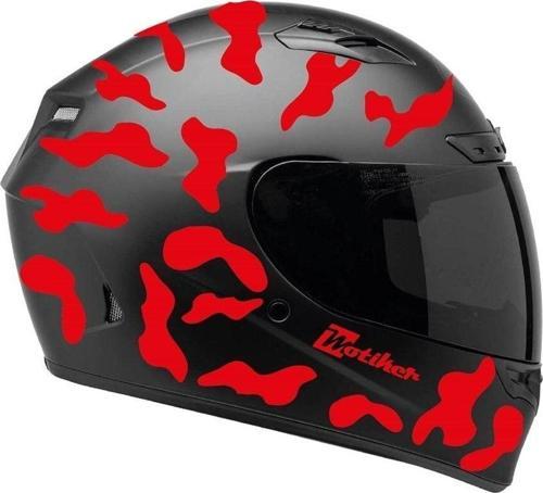 Kırmızı Kamuflaj Kask Sticker Modeli