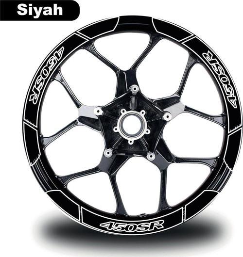 Siyah CF MOTO 450 SR Geniş Jant Sticker Etiket Modeli