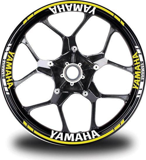 Yamaha Yazılı Neon Sarı Takım Jant Sticker Modeli
