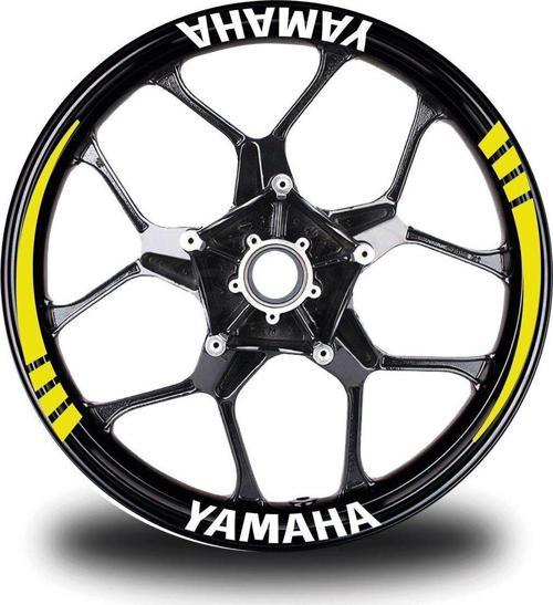 Yamaha Yazılı Sarı Takım Jant Sticker Modeli