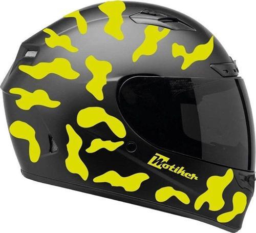 Neon Sarı Kamuflaj Kask Sticker Modeli 2