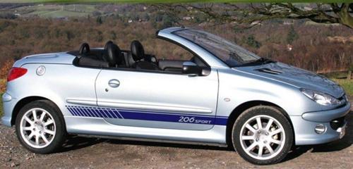 Peugeot 206 Sport Yazılı Yan Kapı Kesikli Sticker Etiket Modeli
