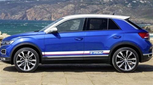Volkswagen T-Roc Yan Kapı Düz Şerit Sticker Etiket Modeli