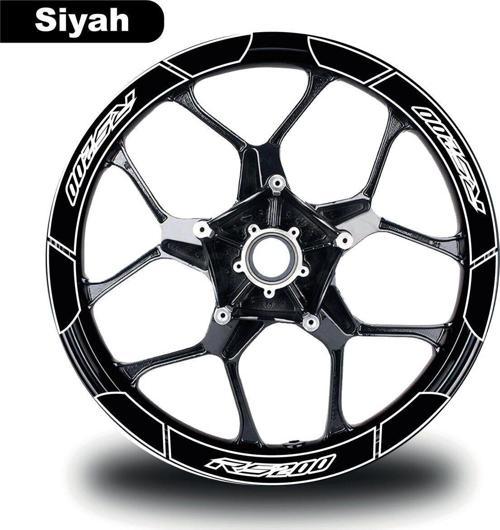 Siyah Bajaj Pulsar RS200 Geniş Jant Sticker Etiket Modeli