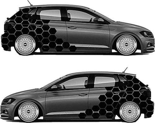 Yan Kapı Petek Desenli Uzun Sticker Etiket Modeli