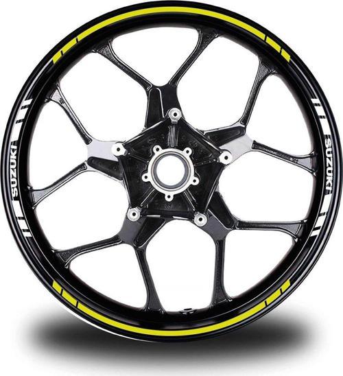 Suzukı Yazılı Kısa Yazısız Uzun Dış Şerit 16'lı Çift Renk Jant Sticker Modeli