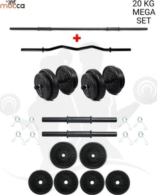23 Kg Z-Barlı Megaset Halter Seti Ve Dambıl Seti Ağırlık Fitness Seti(20 Kg Plaka Ağırlığı)