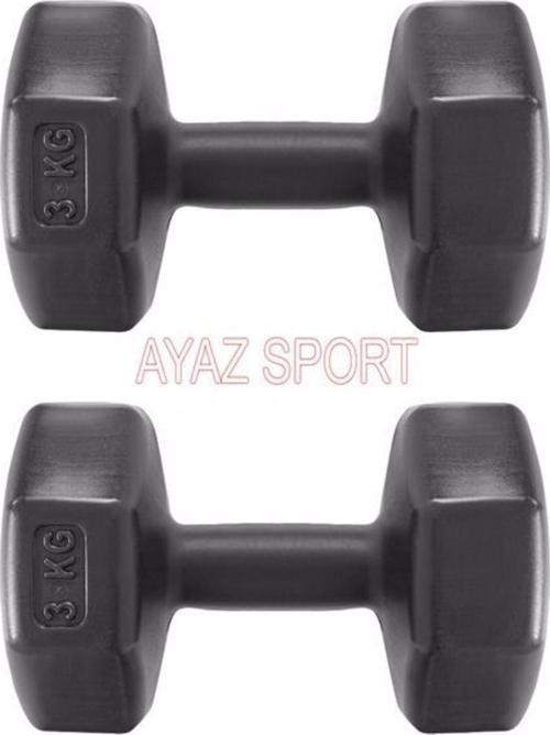 3X2 Dambıl Siyah Set Dumbell Toplam 6 Kg