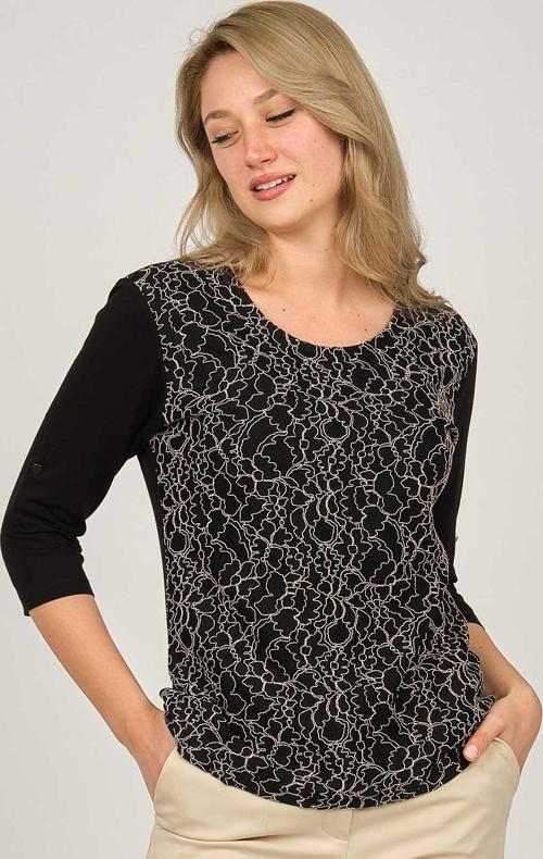 Kadın Desenli Bluz 6690302 Siyah