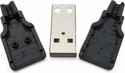4 PİN USB ERKEK SOKET PLASTİK KAPAKLI BAĞLANTI
