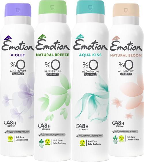 Kadın Deodorant 150 Ml 4'lü Set (Natural Bloom & Breeze, Aqua, Violet)