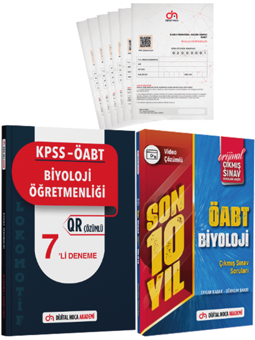 Dijital Hoca 2023 ÖABT Biyoloji Son 10 Yıl Çıkmış Sorular+Lokomotif 7'li+Kurumsal Deneme Üçlü Set