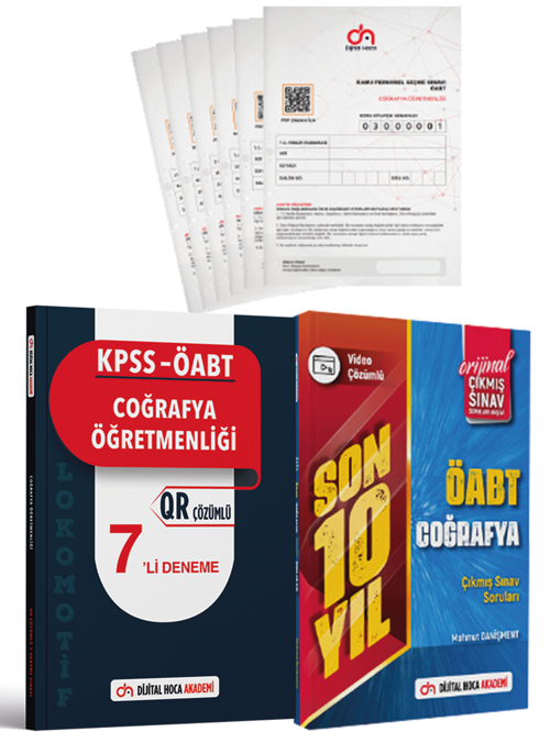 Dijital Hoca 2023 ÖABT Coğrafya Son 10 Yıl Çıkmış Sorular+Lokomotif 7'li+Kurumsal Deneme Üçlü Set