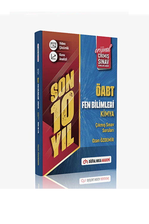 Dijital Hoca 2023 ÖABT Fen Bilimleri Kimya Son 10 Yıl Orijinal Çıkmış Sınav Soruları Video Çözümlü