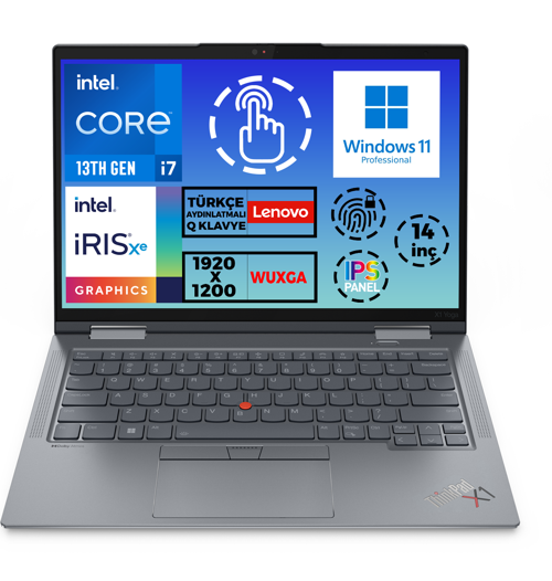 ThinkPad X1 Yoga G8 i7-1370P vPro 32GB 2TB SSD 14"WUXGA W11P Dokunmatik Laptop 21HQS1RSTX 001
