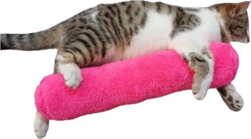 Kedi Oyuncağı Sarılma Yastığı Uyku Oyuncağı Kedi Otlu 30 Cm Peluş ( 1 Adet ) Fuşya