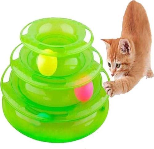 Tower Of Tracks Toplu Yuvarlak Kedi Oyuncağı Kedi Eğlencesi Yeşil