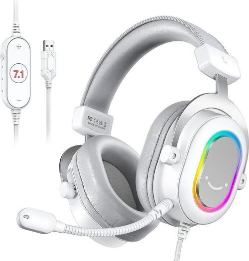 Ampligame H6 Beyaz Rgb 7.1 Mikrofonlu Oyuncu Kulaklık - Yayıncı Kulaklık