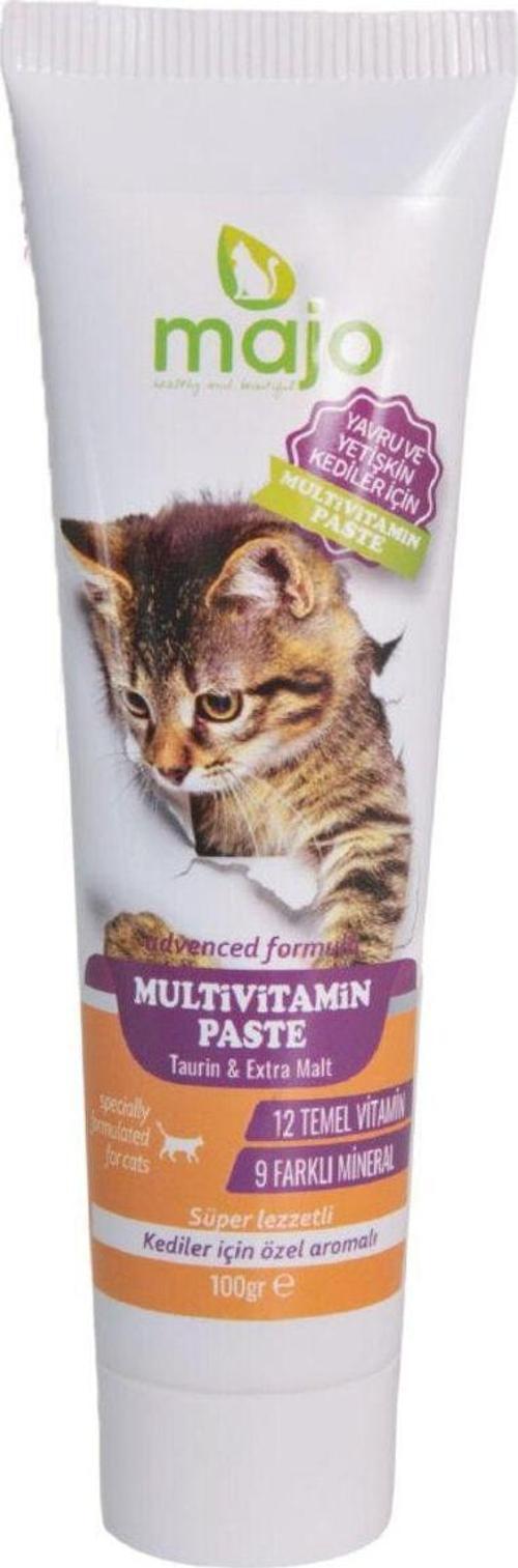 Majo Kedi Multivitamin Macunu Taurin & Extra Malt 100 Ml (Turuncu)