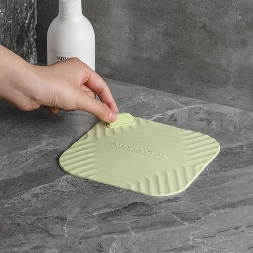 Gri Renk Kare Kötü Koku Önleyici Silikon Mat Banyo Mutfak Lavabo Balkon Gider Tıpası Kapağı