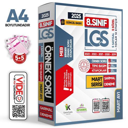 2025 8.Sınıf LGS Mart Ayı MEB Örnek Soru Tıpkı Basım 5li Sarmal Deneme Paketi Video/PDF Çözümlü