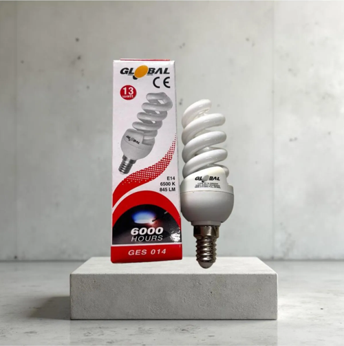 Global 13 Watt E 14 Günışığı Tasarruflu Ampul