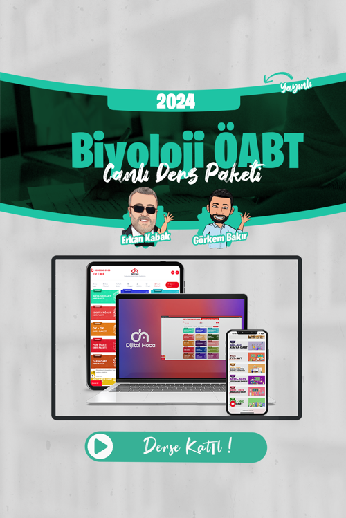 Dijital Hoca Akademi 2024 Biyoloji ÖABT Canlı Ders Paketi (Kaynaklı)