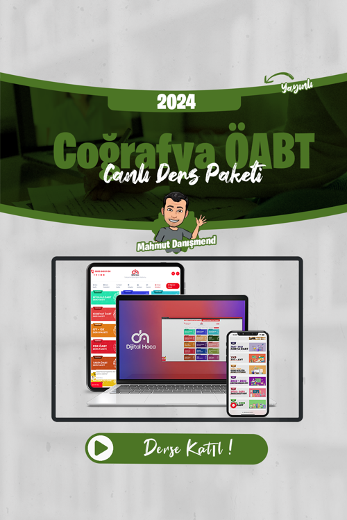 Dijital Hoca Akademi 2024 Coğrafya ÖABT Canlı Ders Paketi - Kaynaklı