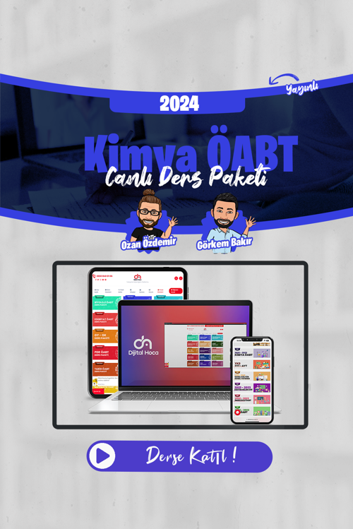 Dijital Hoca Akademi 2024 Kimya ÖABT Canlı Ders Paketi (Kaynaklı)