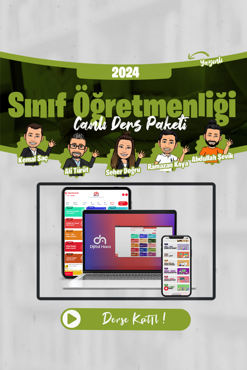 Dijital Hoca Akademi 2024 Sınıf Öğretmenliği ÖABT Canlı Ders Paketi (Kaynaklı)
