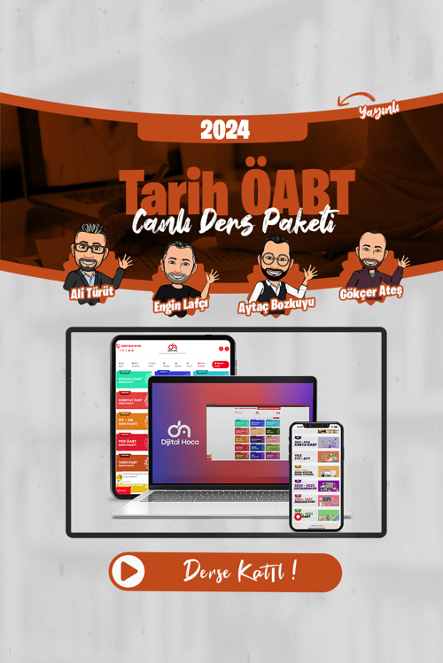 Dijital Hoca Akademi 2024 Tarih ÖABT Canlı Ders Paketi (Kaynaklı)