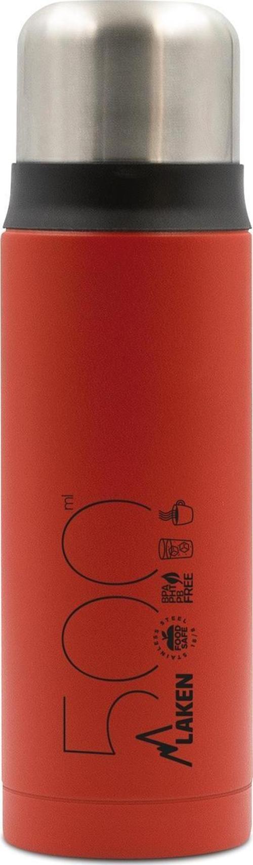 Çelik 18/8 Bardak Kapaklı Termos Şişe 0,50L - Kırmızı LK1850R