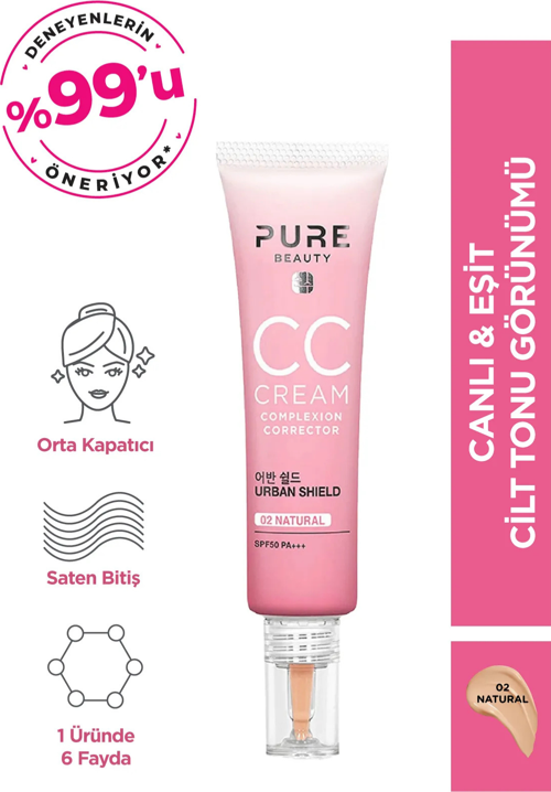 Canlı ve Eşit CC Krem Spf50 Pa+++ Natural 30 ml