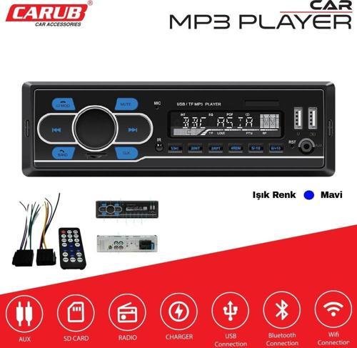Oto Teyp Usb Çalar 12v Mavi Işık
