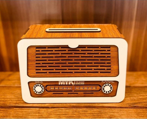 Ahşap Nostalji Kumbara Radyo