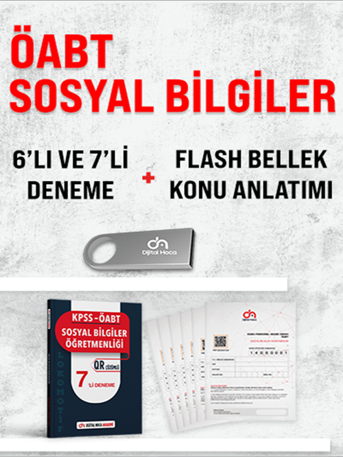 Dijital Hoca Akademi ÖABT Sosyal Bilgiler Öğretmenliği Deneme+Flash Bellek Video Ders Paketi Seti
