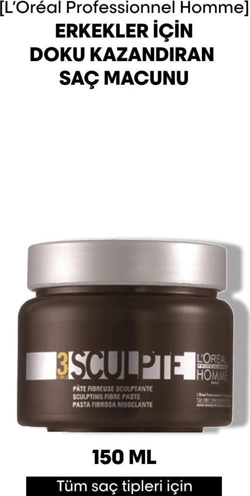 Loreal Professionnel Erkekler Için Doku Kazandıran Saç Macunu - Homme Sculpte 150 Ml