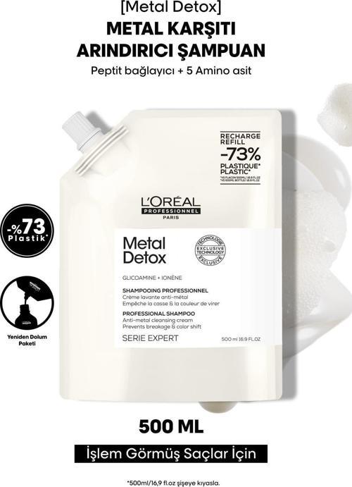 Metal Detox İşlem Görmüş Ve Yıpranmış Saçlar İçin Metal Karşıtı Arındırıcı Refill Şampuan