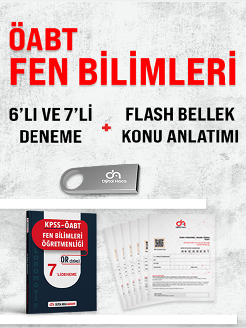 Dijital Hoca Akademi ÖABT Fen Bilimleri 6'lı ve 7'li Deneme+Flash Bellek Video Ders Paketi Seti