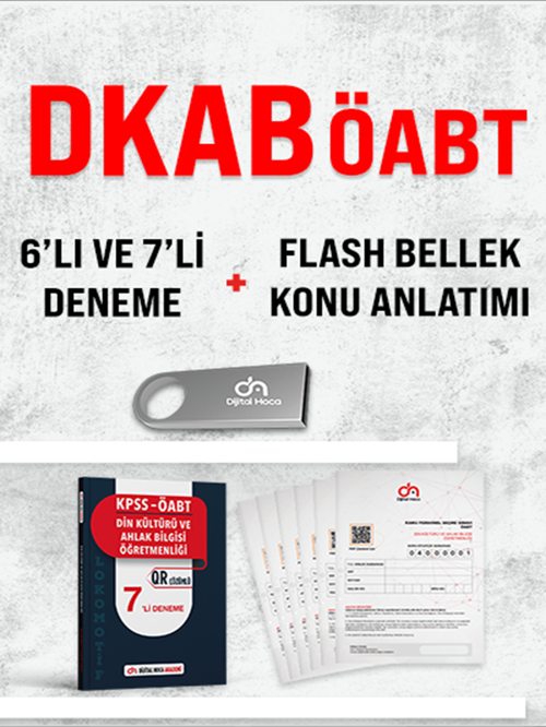 Dijital Hoca Akademi ÖABT DKAB 6'Lı VE 7'Li Deneme+Flash Bellek Video Ders Paketi Seti